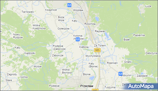mapa Kiełków gmina Przecław, Kiełków gmina Przecław na mapie Targeo