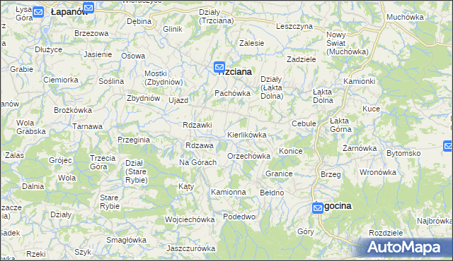 mapa Kierlikówka, Kierlikówka na mapie Targeo