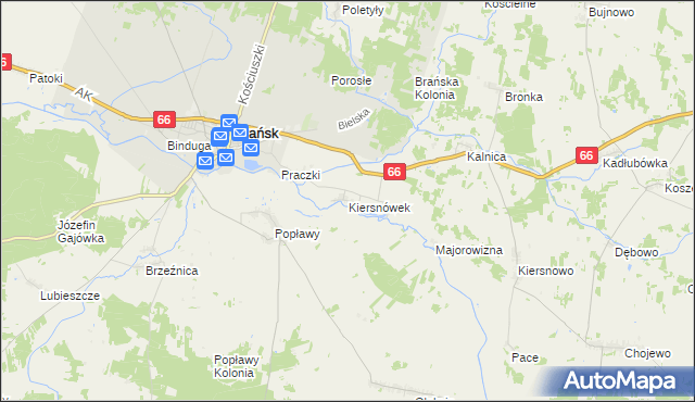 mapa Kiersnówek, Kiersnówek na mapie Targeo