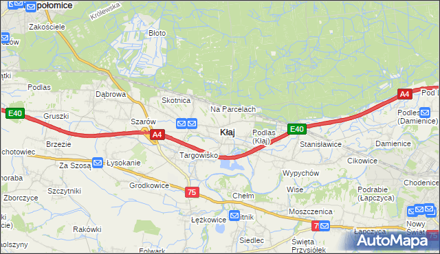 mapa Kłaj, Kłaj na mapie Targeo