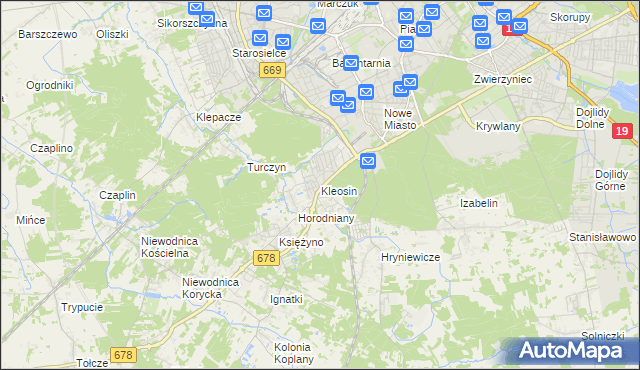 mapa Kleosin, Kleosin na mapie Targeo