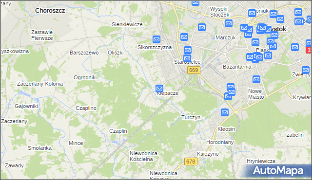 mapa Klepacze gmina Choroszcz, Klepacze gmina Choroszcz na mapie Targeo