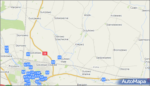 mapa Kleparz gmina Września, Kleparz gmina Września na mapie Targeo