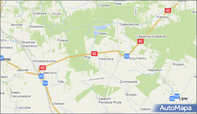 mapa Kleśniska, Kleśniska na mapie Targeo