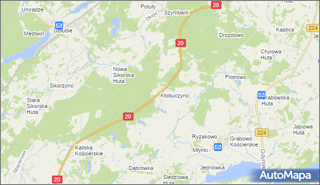 mapa Kłobuczyno, Kłobuczyno na mapie Targeo