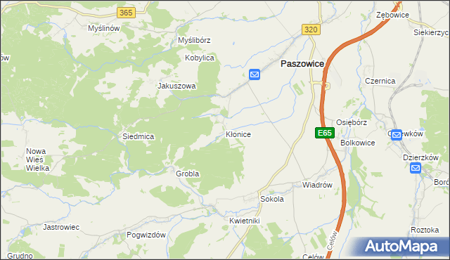 mapa Kłonice, Kłonice na mapie Targeo