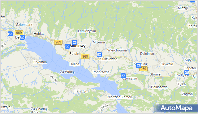 mapa Kluszkowce, Kluszkowce na mapie Targeo