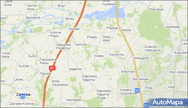 mapa Klwaty, Klwaty na mapie Targeo