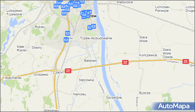 mapa Knybawa, Knybawa na mapie Targeo