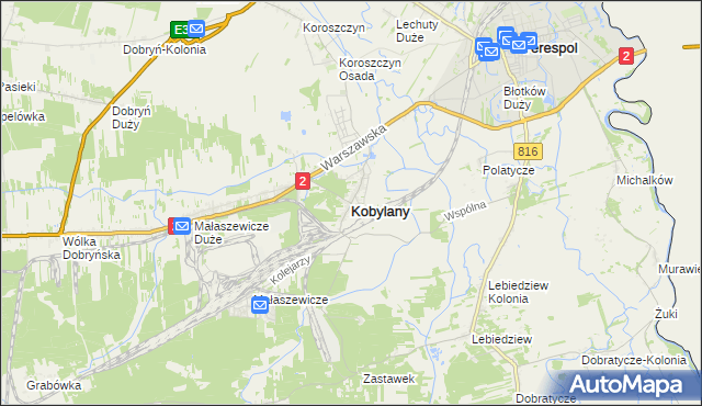 mapa Kobylany gmina Terespol, Kobylany gmina Terespol na mapie Targeo