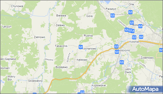 mapa Kochanowo gmina Luzino, Kochanowo gmina Luzino na mapie Targeo