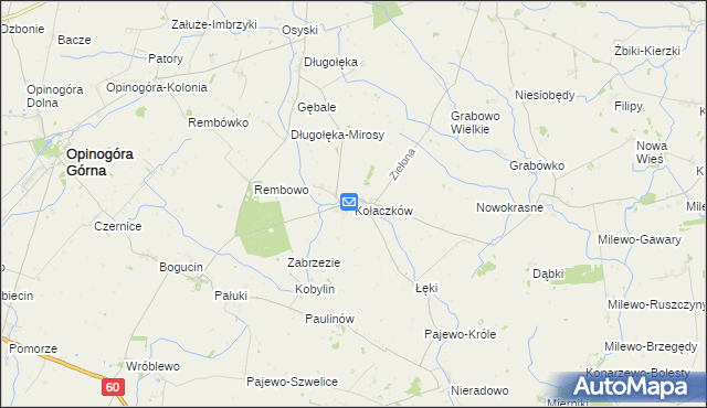 mapa Kołaczków, Kołaczków na mapie Targeo