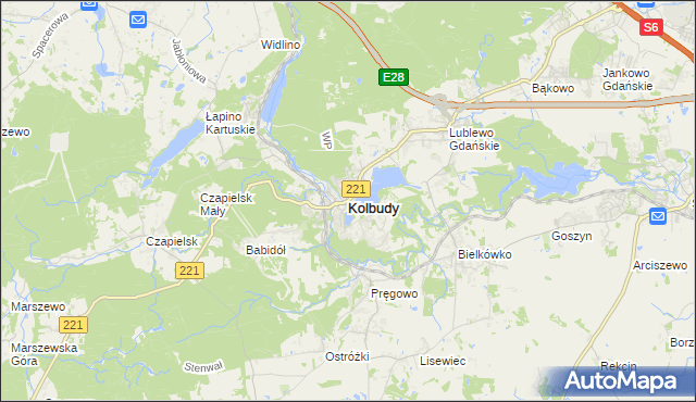 mapa Kolbudy, Kolbudy na mapie Targeo