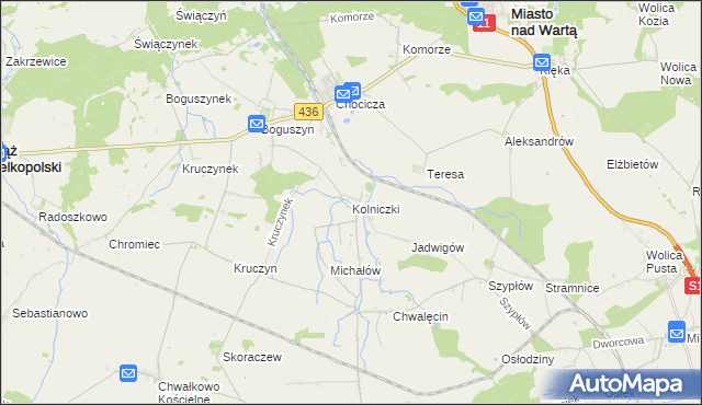 mapa Kolniczki, Kolniczki na mapie Targeo