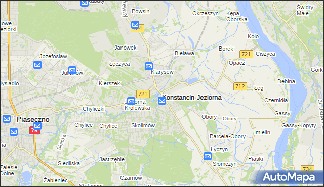 mapa Konstancin-Jeziorna, Konstancin-Jeziorna na mapie Targeo