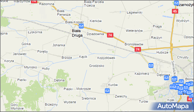 mapa Kopydłówek, Kopydłówek na mapie Targeo