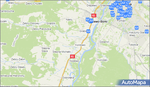 mapa Kordowo, Kordowo na mapie Targeo