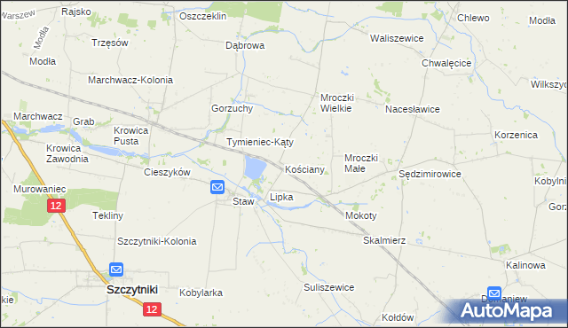 mapa Kościany, Kościany na mapie Targeo