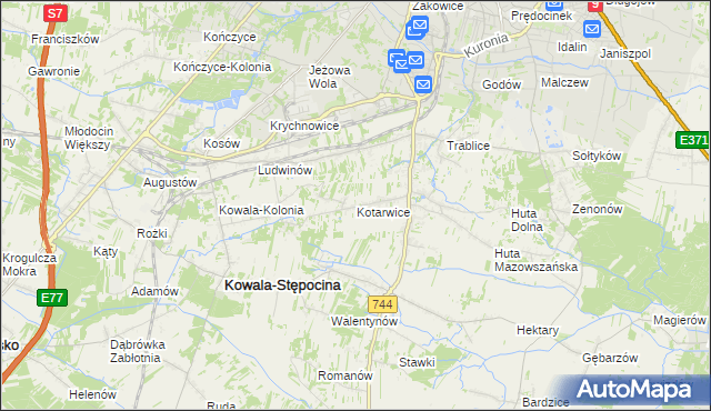 mapa Kotarwice, Kotarwice na mapie Targeo