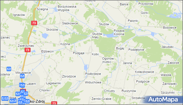 mapa Kotki gmina Busko-Zdrój, Kotki gmina Busko-Zdrój na mapie Targeo