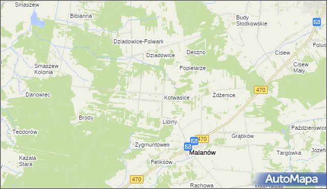 mapa Kotwasice, Kotwasice na mapie Targeo