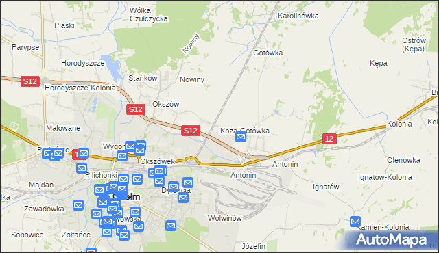 mapa Koza-Gotówka, Koza-Gotówka na mapie Targeo