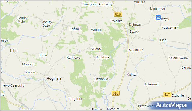 mapa Kozdroje, Kozdroje na mapie Targeo