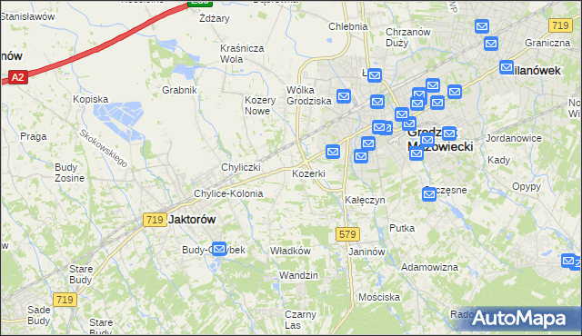 mapa Kozerki, Kozerki na mapie Targeo