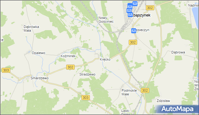 mapa Kręcko, Kręcko na mapie Targeo