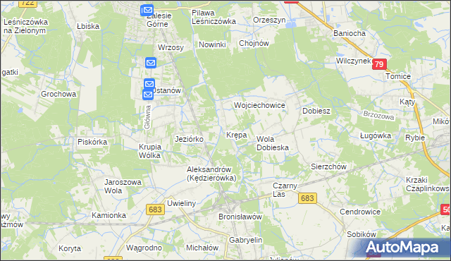 mapa Krępa gmina Prażmów, Krępa gmina Prażmów na mapie Targeo