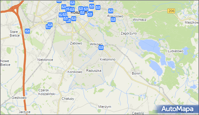 mapa Kretomino, Kretomino na mapie Targeo