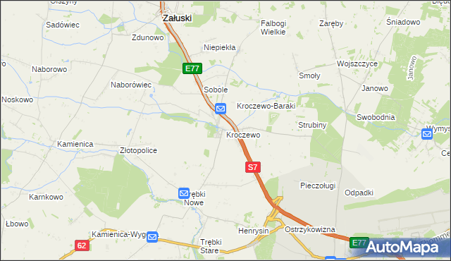 mapa Kroczewo, Kroczewo na mapie Targeo