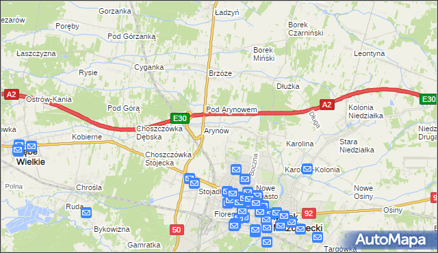 mapa Królewiec gmina Mińsk Mazowiecki, Królewiec gmina Mińsk Mazowiecki na mapie Targeo