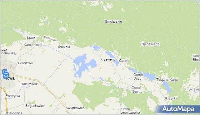 mapa Krzewent, Krzewent na mapie Targeo