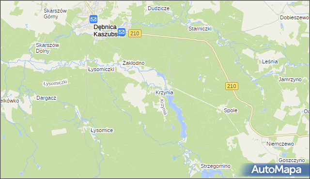 mapa Krzynia, Krzynia na mapie Targeo
