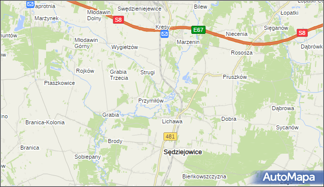 mapa Kustrzyce, Kustrzyce na mapie Targeo