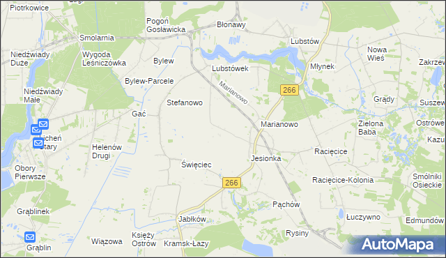 mapa Łagiewniki gmina Sompolno, Łagiewniki gmina Sompolno na mapie Targeo