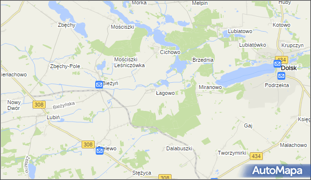 mapa Łagowo, Łagowo na mapie Targeo