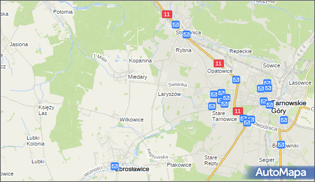 mapa Laryszów, Laryszów na mapie Targeo