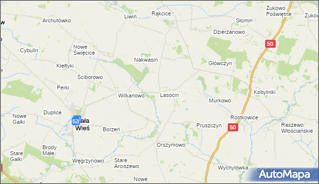 mapa Lasocin gmina Mała Wieś, Lasocin gmina Mała Wieś na mapie Targeo