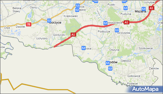 mapa Łaziska gmina Godów, Łaziska gmina Godów na mapie Targeo