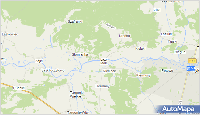 mapa Łazy Małe, Łazy Małe na mapie Targeo
