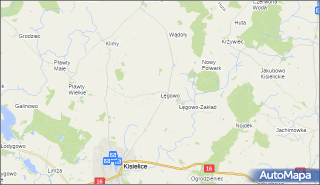 mapa Łęgowo gmina Kisielice, Łęgowo gmina Kisielice na mapie Targeo