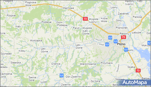 mapa Łęki Dolne, Łęki Dolne na mapie Targeo