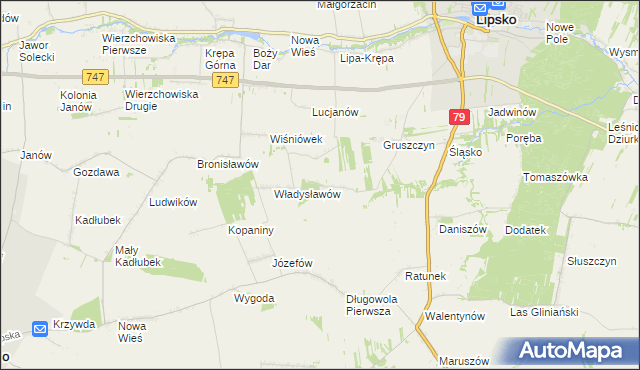 mapa Leopoldów gmina Lipsko, Leopoldów gmina Lipsko na mapie Targeo