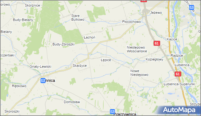 mapa Łępice, Łępice na mapie Targeo