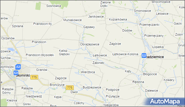 mapa Łętkowice, Łętkowice na mapie Targeo