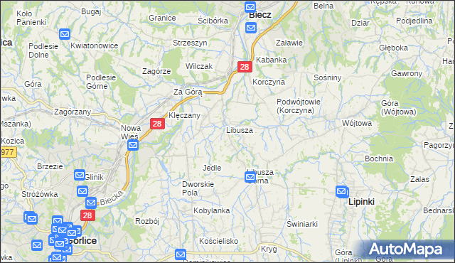 mapa Libusza, Libusza na mapie Targeo