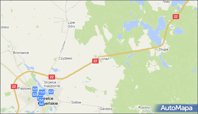 mapa Licheń, Licheń na mapie Targeo