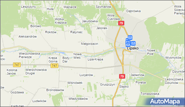 mapa Lipa-Miklas, Lipa-Miklas na mapie Targeo